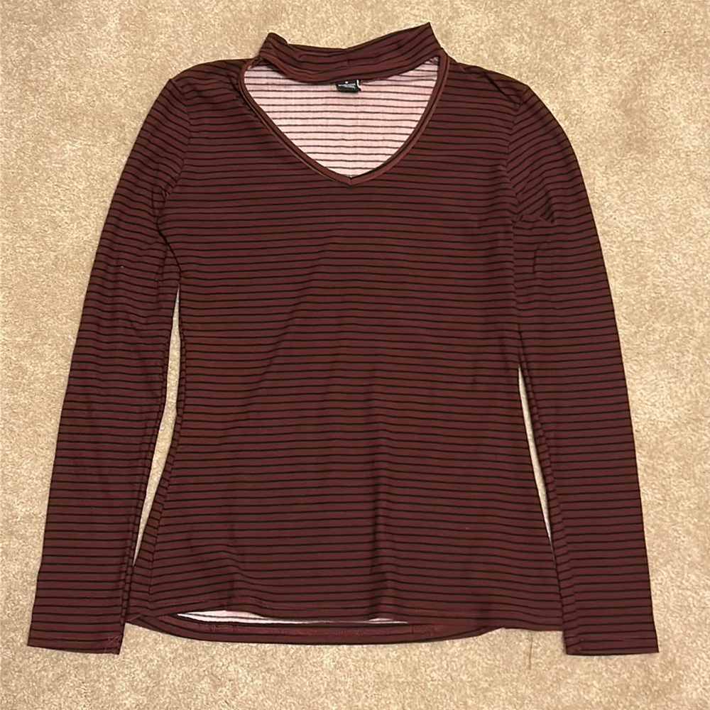Rue 21 NWOT Striped Choker Cutout Top